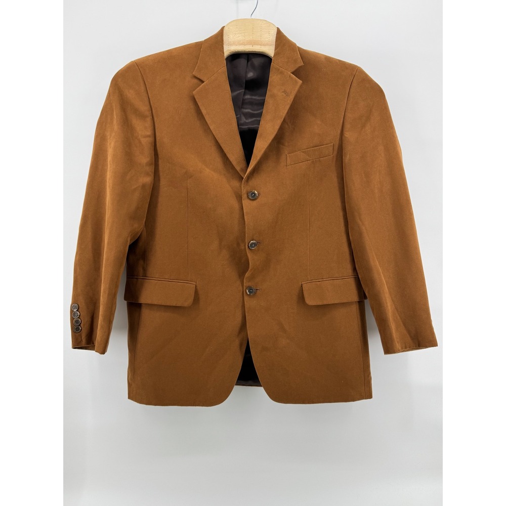 Gianfranco Ruffini Retro Sport Coat Mens 42R Brown Suede Finish 3 Button Blazer
